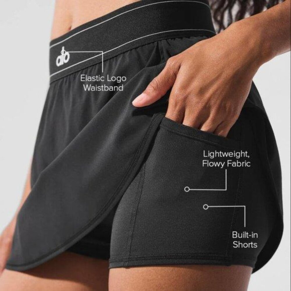 Alo Yoga Black Tennis Skirt , Medium Size , New